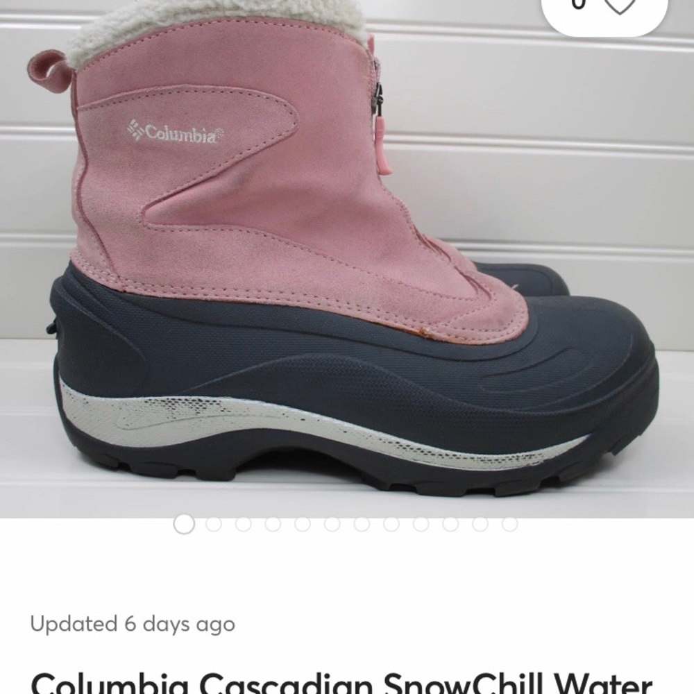 Women’s Columbia Cascadian Snowchill size 9 pink boots